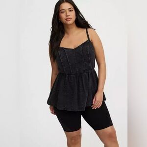 Torrid Babydoll Corset Cami Black Size 00 M/L Pre-owned